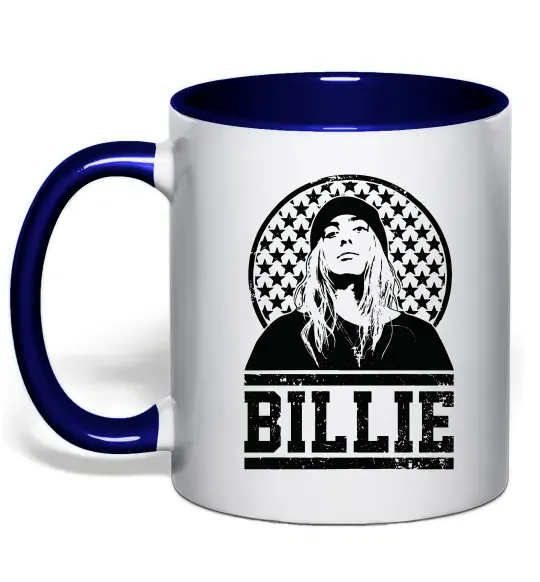 Чашка з кольоровою ручкою Billie чорно-білий Глибокий темно-синій фото