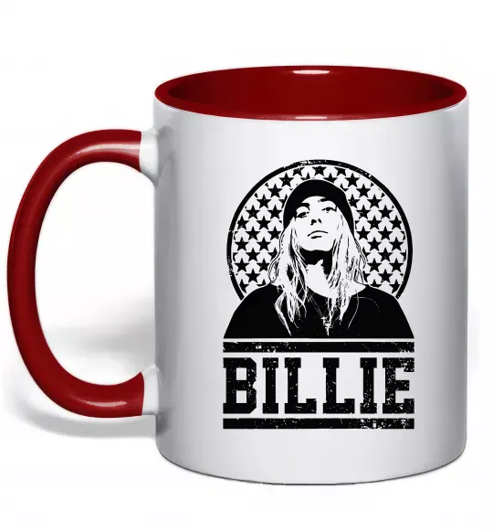 Чашка з кольоровою ручкою Billie чорно-білий Червоний фото