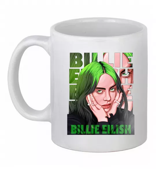 Чашка керамическая Green Billie Eilish Белый фото