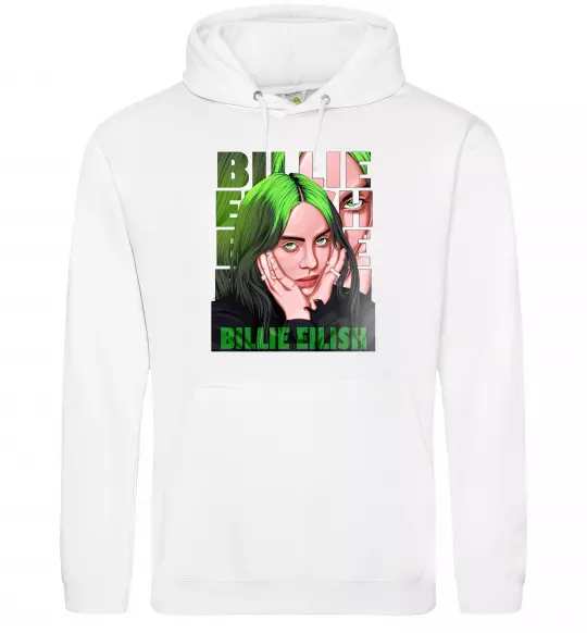 Женская толстовка (худи) Green Billie Eilish Белый фото