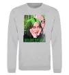 Свитшот Green Billie Eilish Серый меланж фото