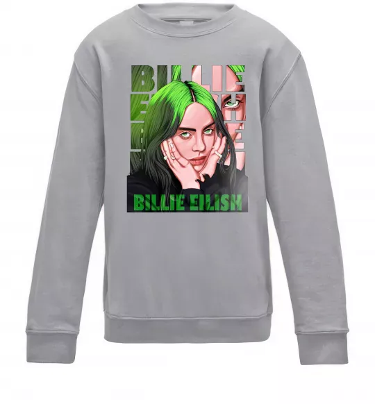 Дитячий світшот Green Billie Eilish Сірий меланж фото