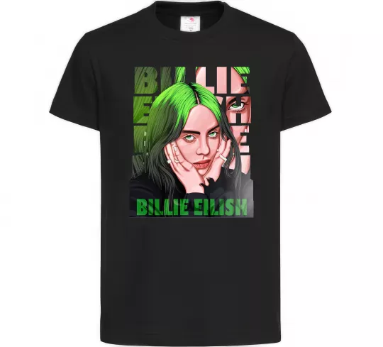 Дитяча футболка Green Billie Eilish Чорний фото