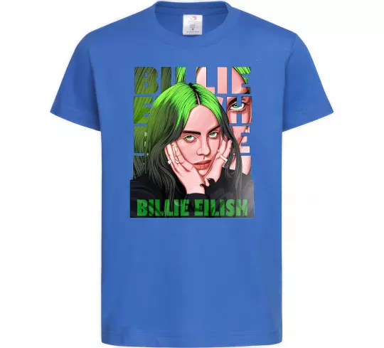 Дитяча футболка Green Billie Eilish Яскраво-синій фото