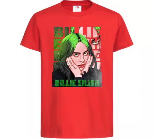 Дитяча футболка Green Billie Eilish Червоний фото