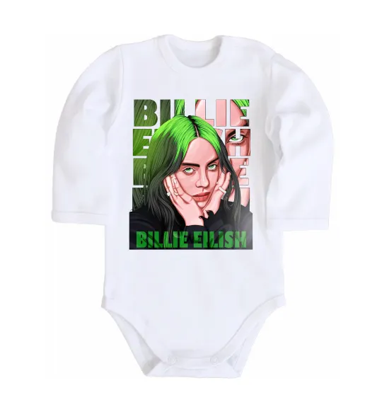 Детский боди Green Billie Eilish Белый фото