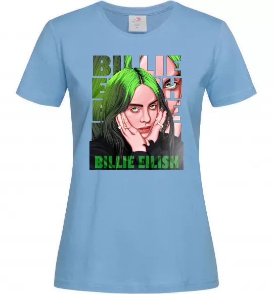 Женская футболка Green Billie Eilish Голубой фото