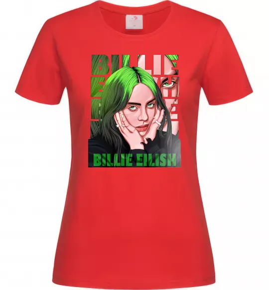 Женская футболка Green Billie Eilish Красный фото