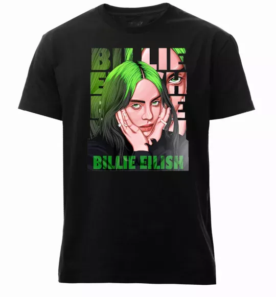 Мужская премиум футболка Green Billie Eilish Черный фото