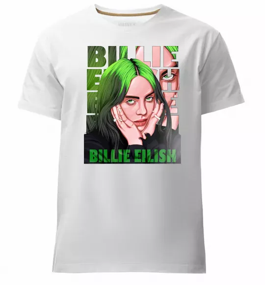 Мужская премиум футболка Green Billie Eilish Белый фото