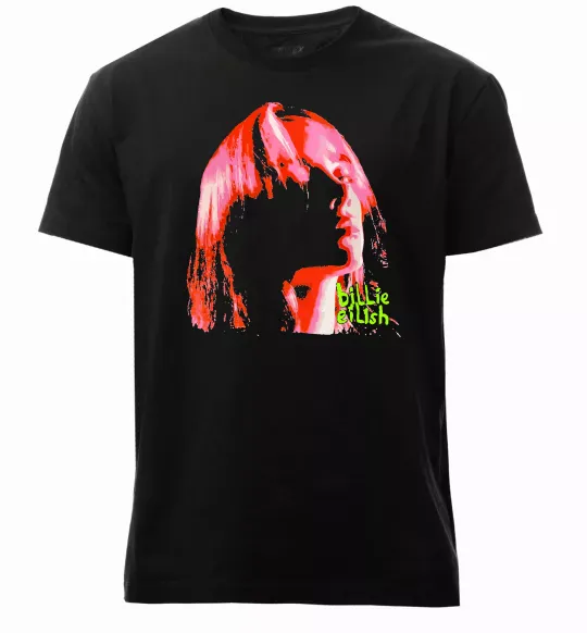 Мужская премиум футболка Силует Білі Айліш Черный фото