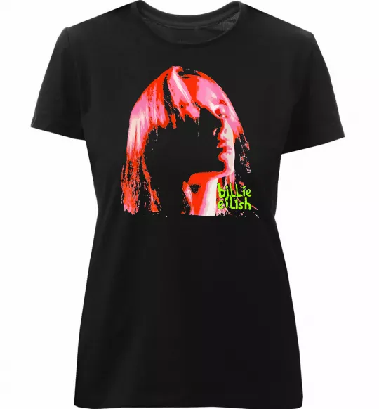 Женская премиум футболка Силует Білі Айліш Черный фото