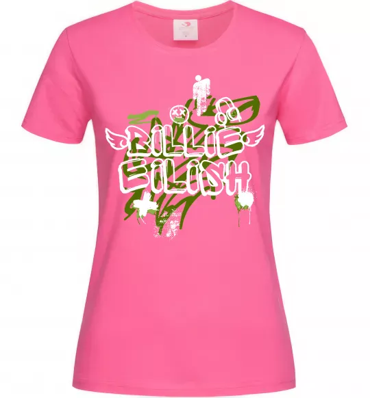 Женская футболка Billie Eilish Grafity Ярко-розовый фото