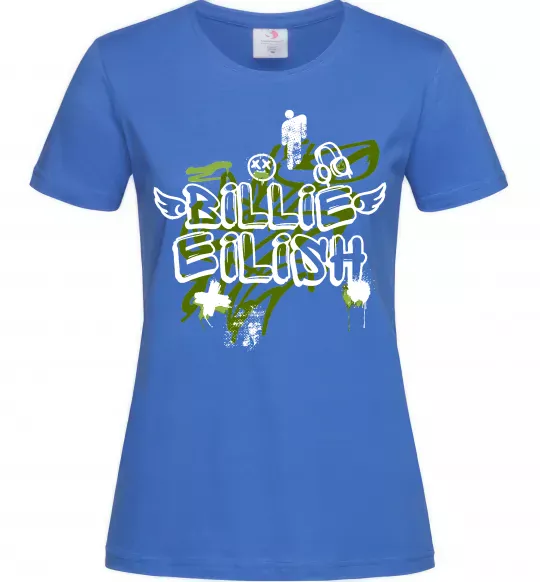 Женская футболка Billie Eilish Grafity Ярко-синий фото