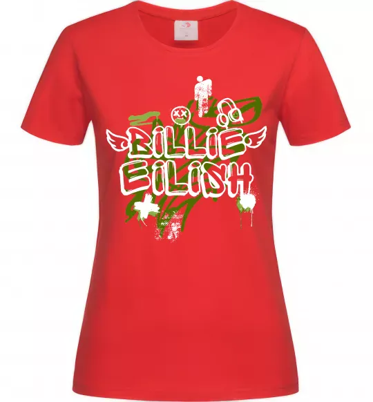 Женская футболка Billie Eilish Grafity Красный фото