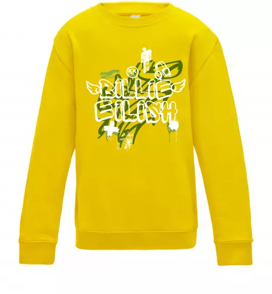 Детский Свитшот Billie Eilish Grafity Солнечно желтый фото