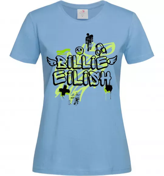 Женская футболка Billie Eilish Grafity Голубой фото