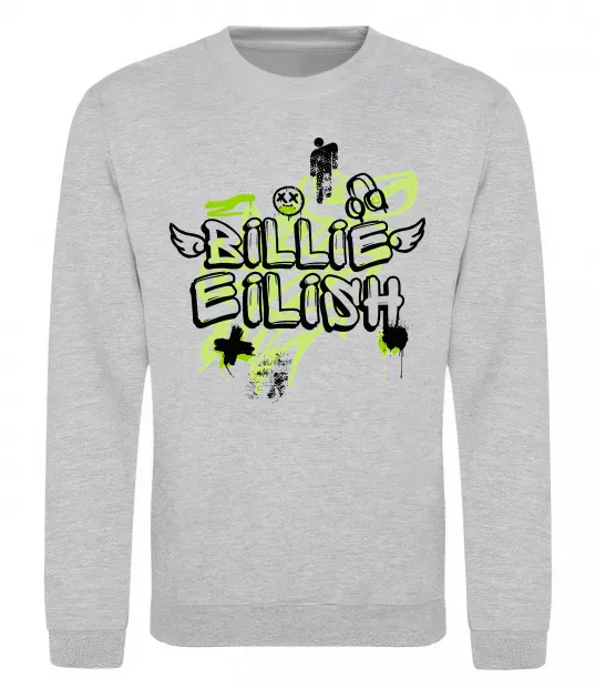Свитшот Billie Eilish Grafity Серый меланж фото
