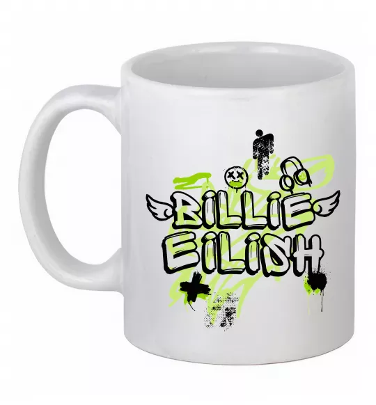 Чашка керамическая Billie Eilish Grafity Белый фото