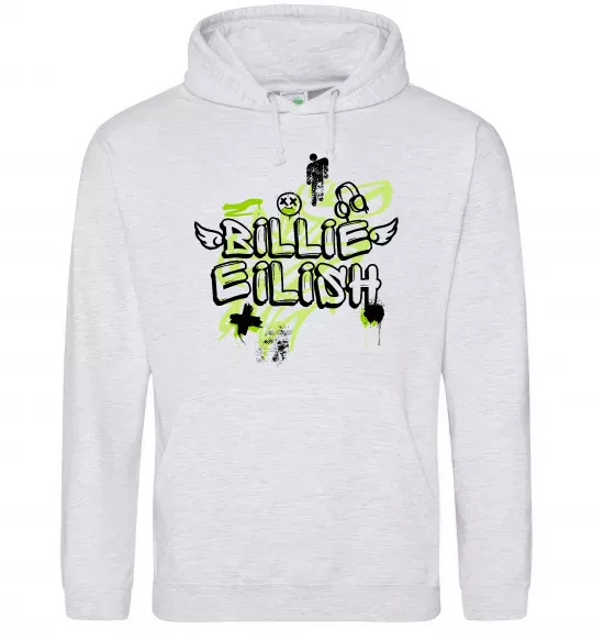 Женская толстовка (худи) Billie Eilish Grafity Серый меланж фото