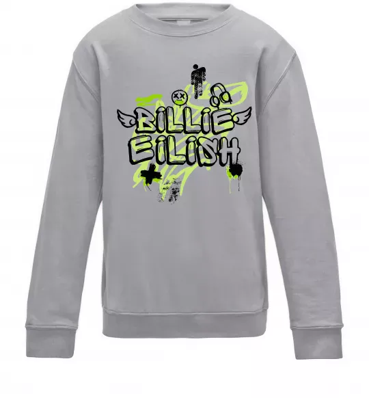 Детский Свитшот Billie Eilish Grafity Серый меланж фото
