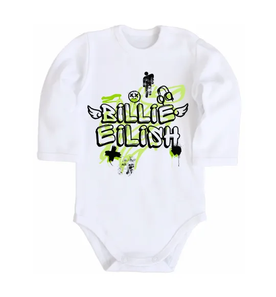 Детский боди Billie Eilish Grafity Белый фото