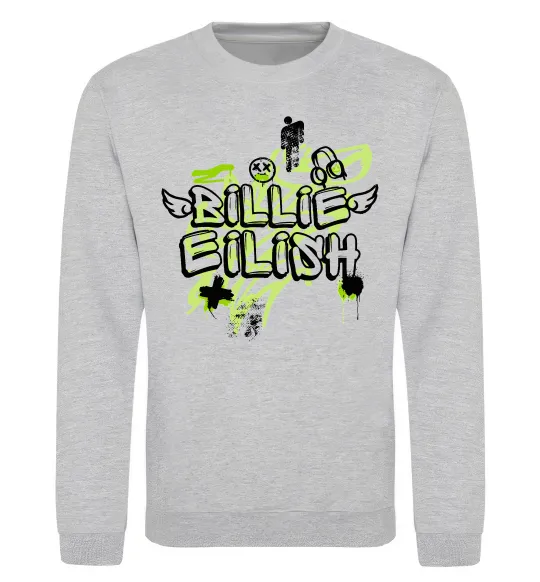Свитшот Billie Eilish Grafity Серый меланж фото