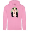 Мужская толстовка (худи) Billie Eilish art Розовый фото