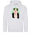 Мужская толстовка (худи) Billie Eilish art Серый меланж фото