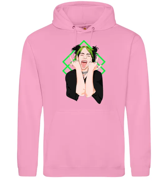 Женская толстовка (худи) Billie Eilish art Розовый фото