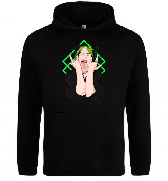 Женская толстовка (худи) Billie Eilish art Черный фото