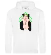 Женская толстовка (худи) Billie Eilish art Белый фото
