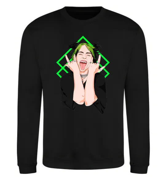 Світшот Billie Eilish art Чорний фото