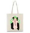 Эко-сумка Billie Eilish art Бежевый фото