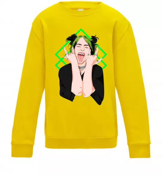 Детский Свитшот Billie Eilish art Солнечно желтый фото