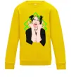Детский Свитшот Billie Eilish art Солнечно желтый фото