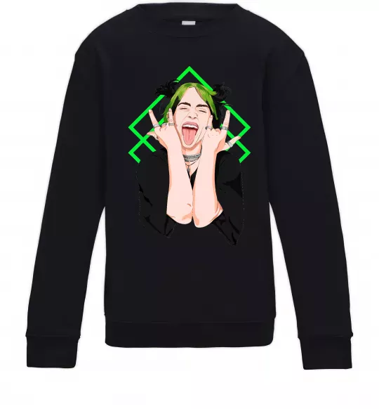 Детский Свитшот Billie Eilish art Черный фото