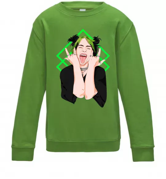 Детский Свитшот Billie Eilish art Лаймовый фото