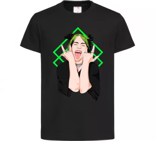 Дитяча футболка Billie Eilish art Чорний фото