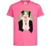 Дитяча футболка Billie Eilish art Яскраво-рожевий фото
