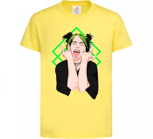 Дитяча футболка Billie Eilish art Лимонний фото
