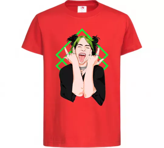 Дитяча футболка Billie Eilish art Червоний фото
