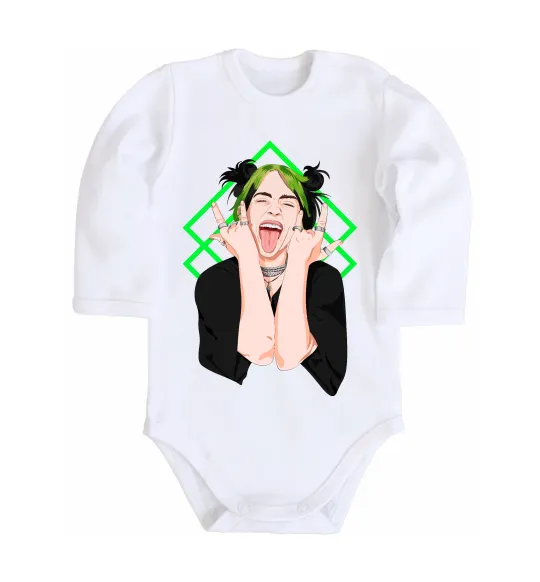 Детский боди Billie Eilish art Белый фото