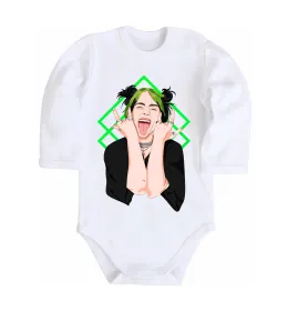 Дитячий бодік Billie Eilish art Білий фото