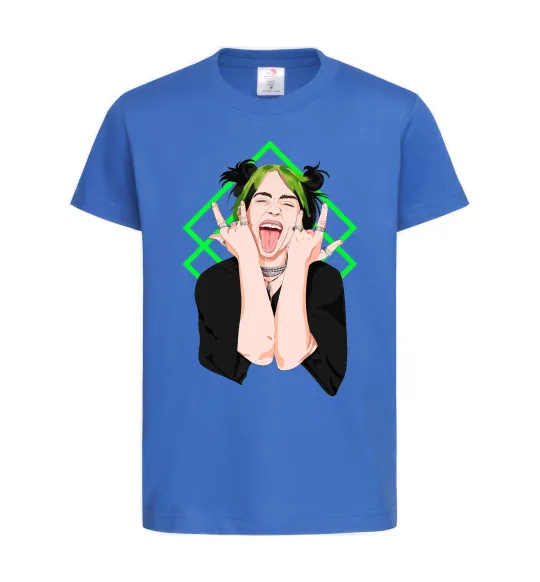Детская футболка Billie Eilish art Ярко-синий фото