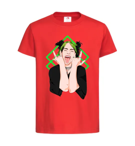 Детская футболка Billie Eilish art Красный фото