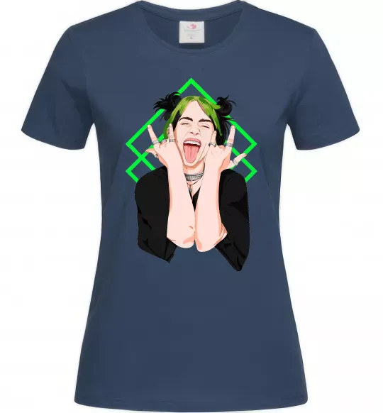 Женская футболка Billie Eilish art Темно-синий фото