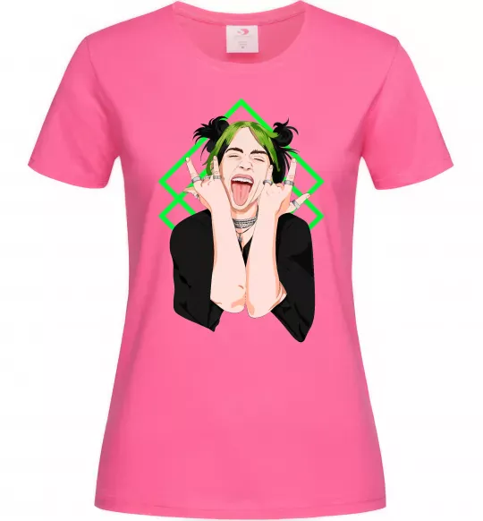 Женская футболка Billie Eilish art Ярко-розовый фото