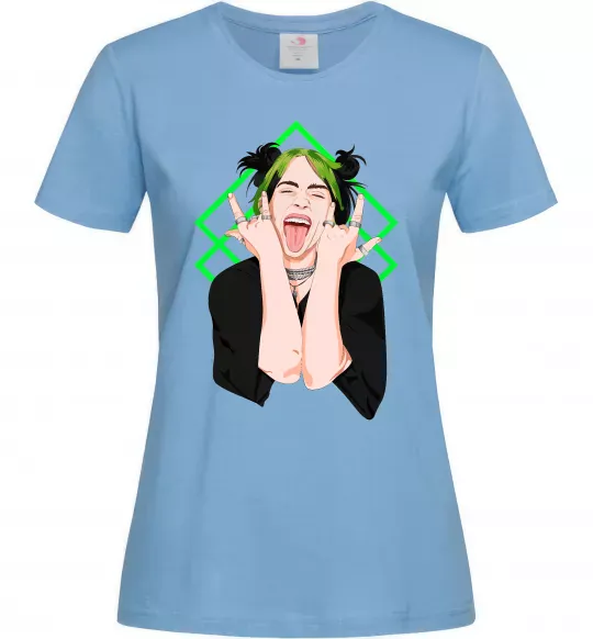 Женская футболка Billie Eilish art Голубой фото