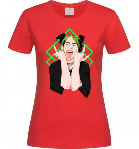 Женская футболка Billie Eilish art Красный фото